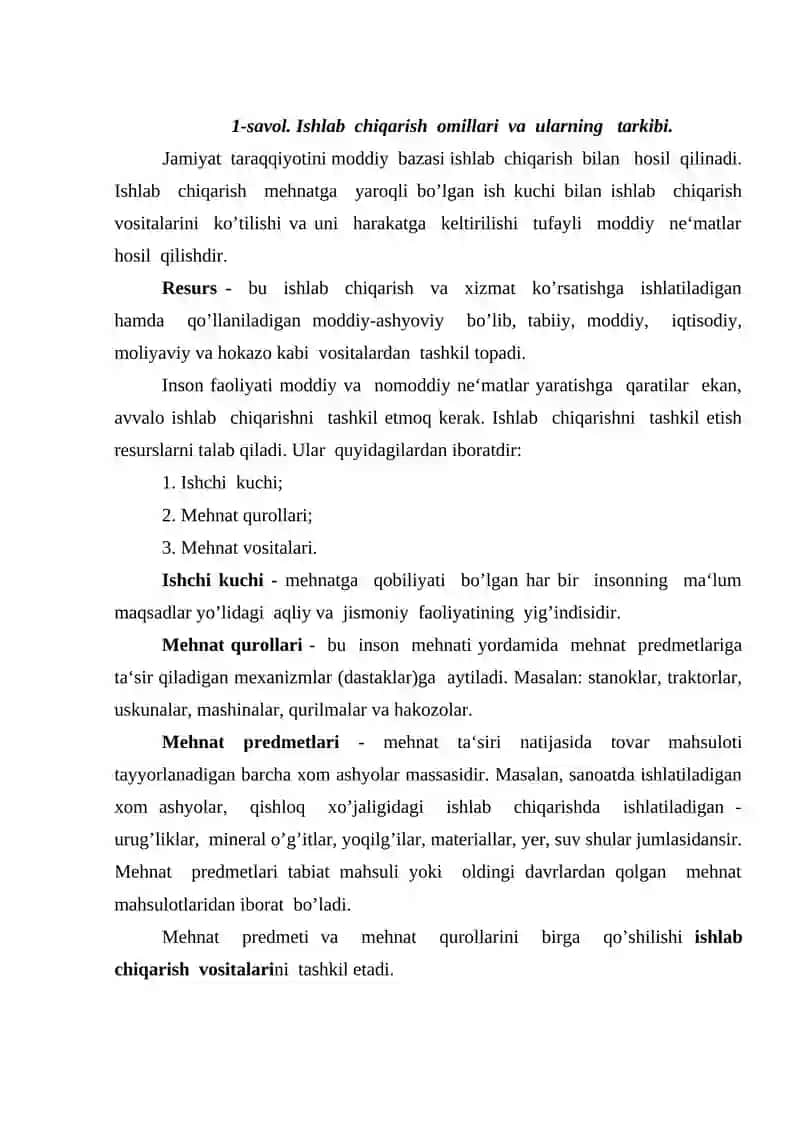 ISHLAB CHIQARISH IMKONIYATLARI VA UNING CHEGARASI 2