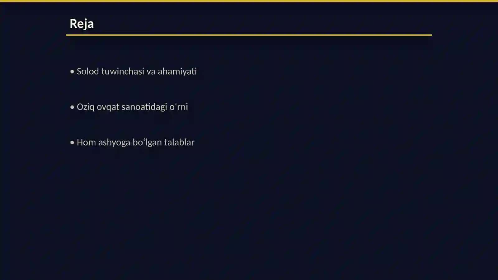 Solod tayyorlash tehnalogiyasi 2