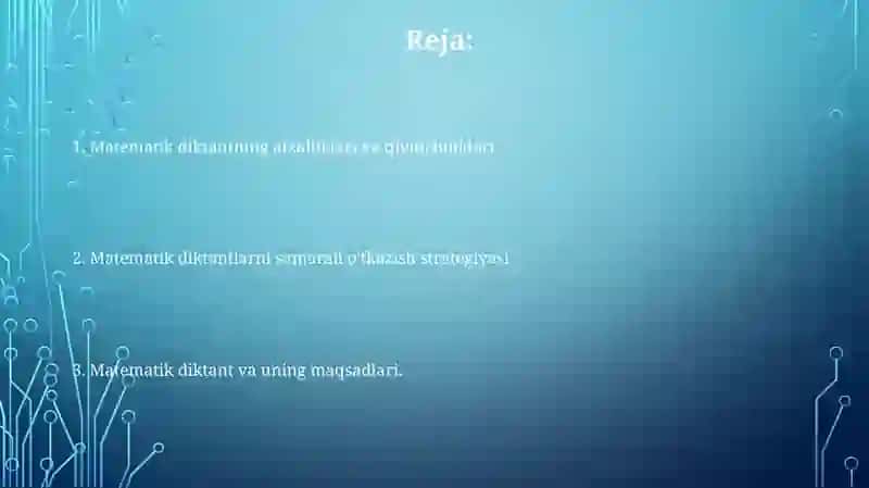 Matematik diktantlari 2