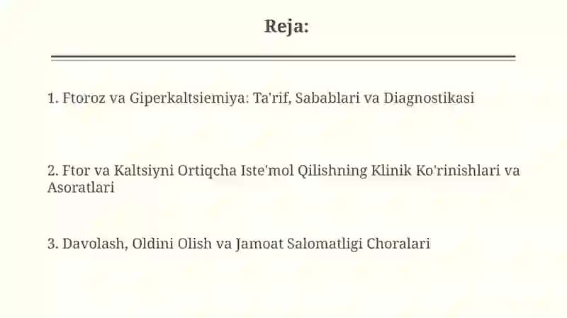 Mikroelementoz kalsiy va ftor miqdori oshib ketishi 2