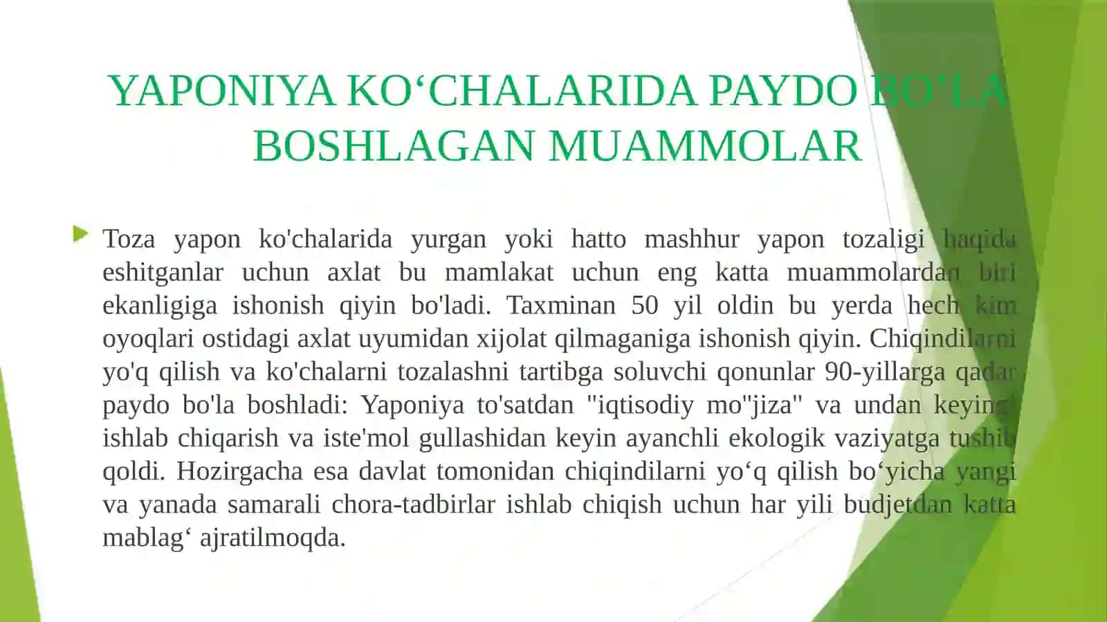 YAPONIYADA CHIQINDILARNI QAYTA ISHLASH 2