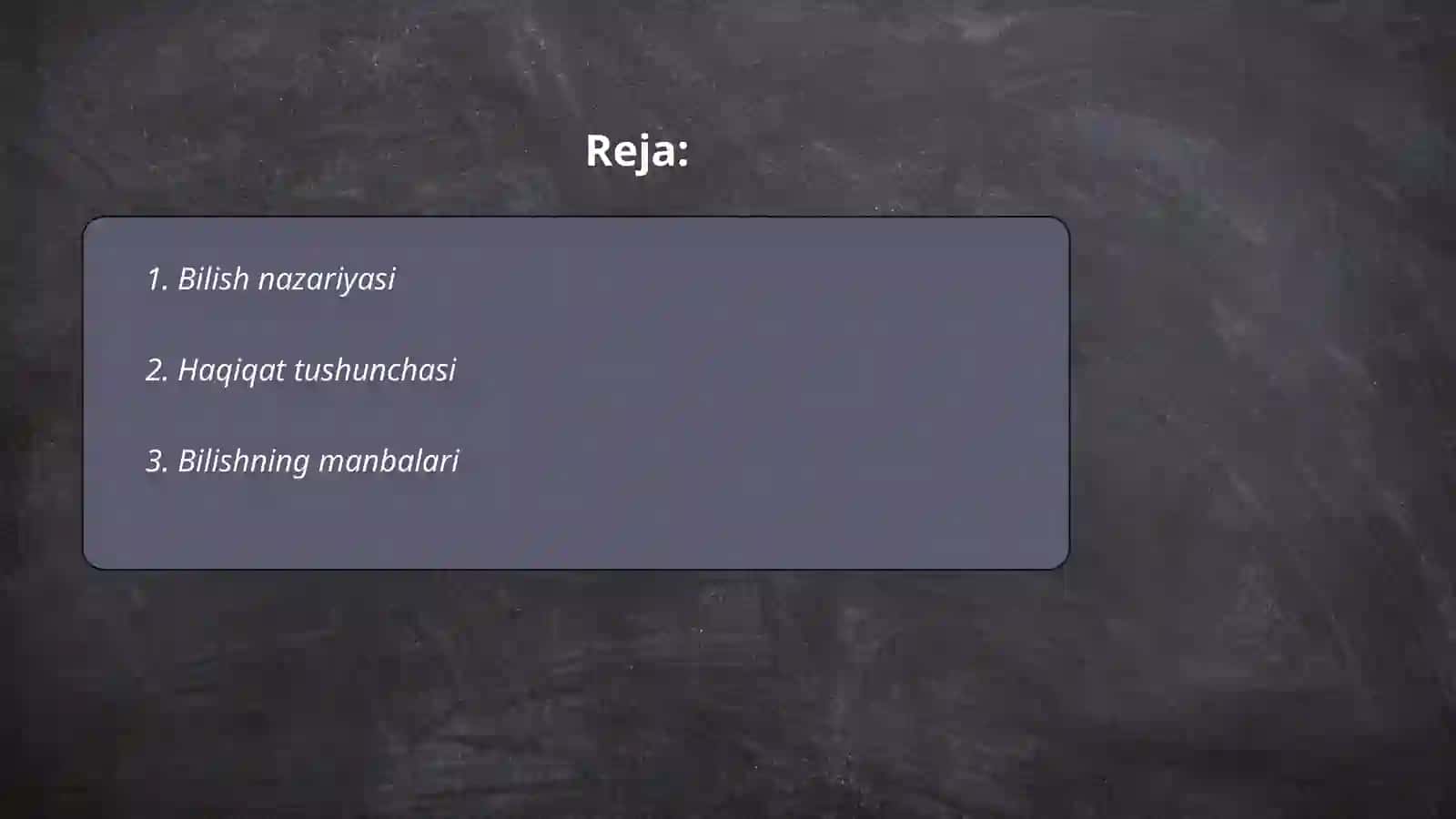 BILISH NiMA falsafa fanidan silayd 2