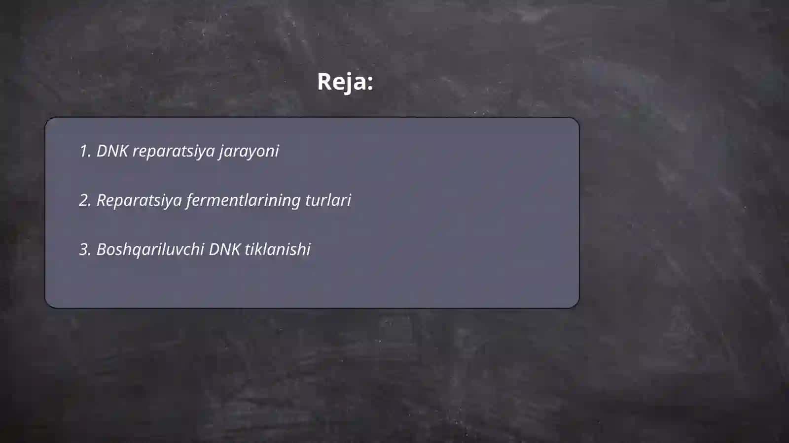 Reparatsiya fermentlari faoliyati 2