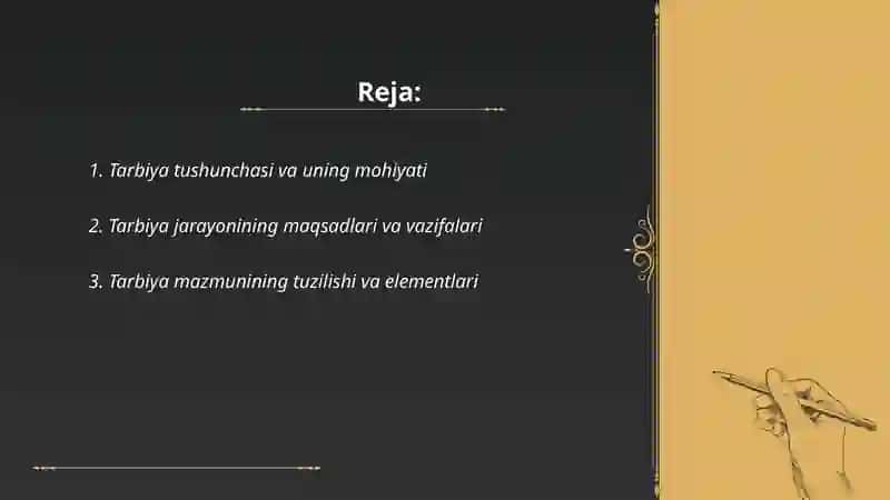 Tarbiya jarayonining mohiyati va mazmuni 2