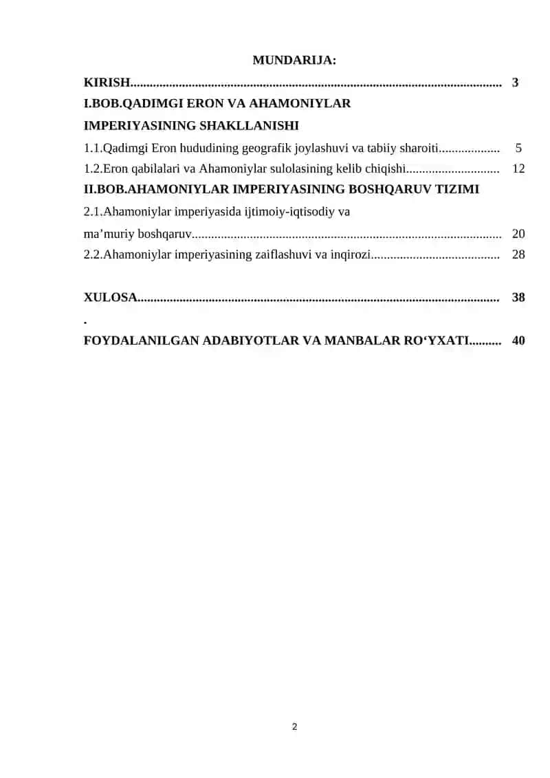 QADIMGI ERON – AHAMONIYLAR IMPERIYASI VA UNING BOSHQARUV TIZIMI. 2