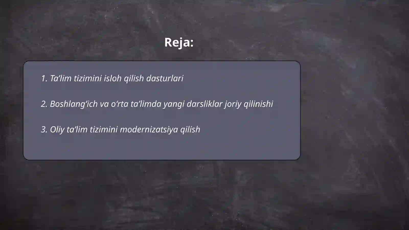 Taʼlim tizimini isloh qilish dasturlari 2