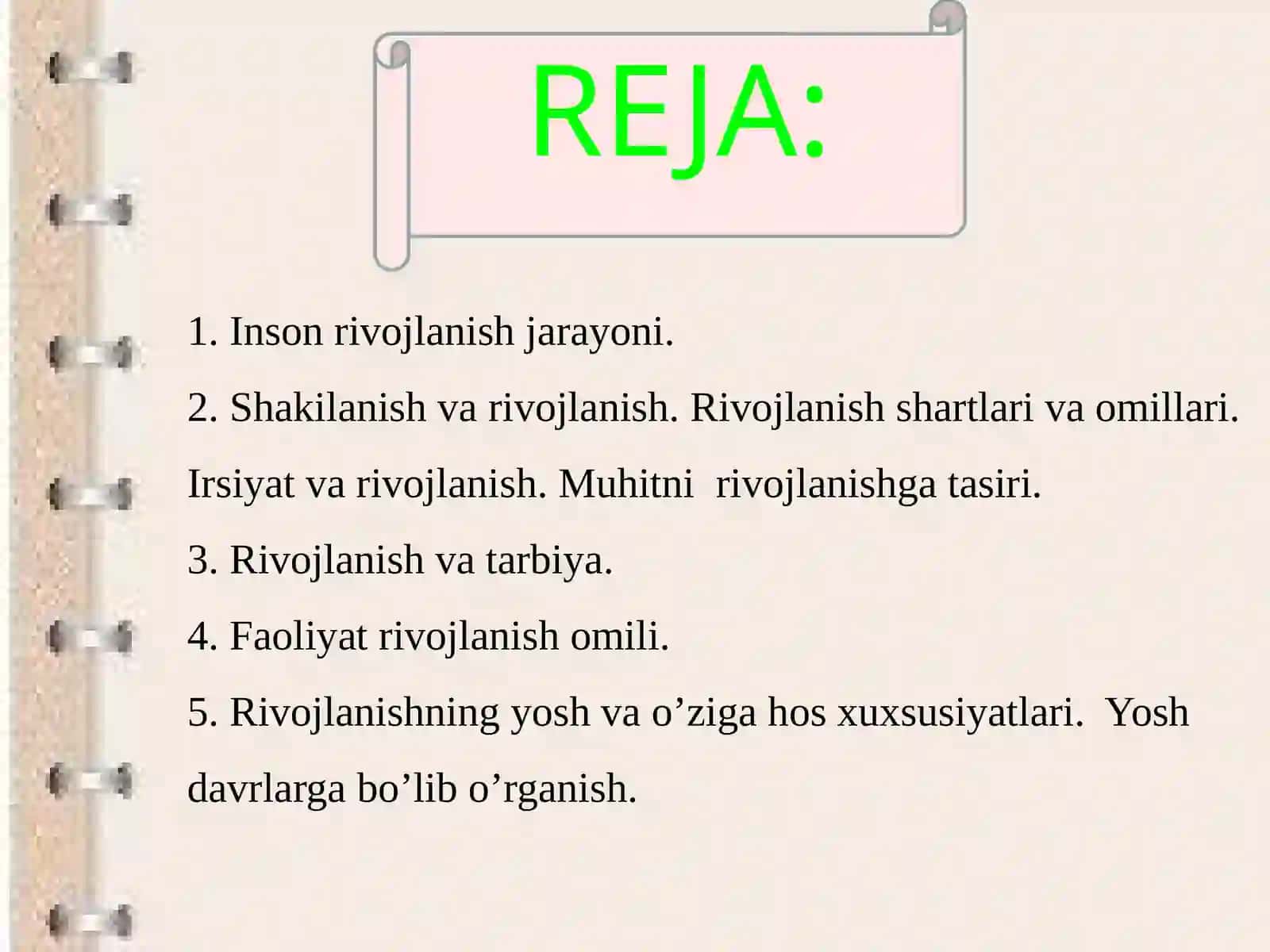 RIVOJLANISHNING ASOSIY QONUNIYATLARI 2