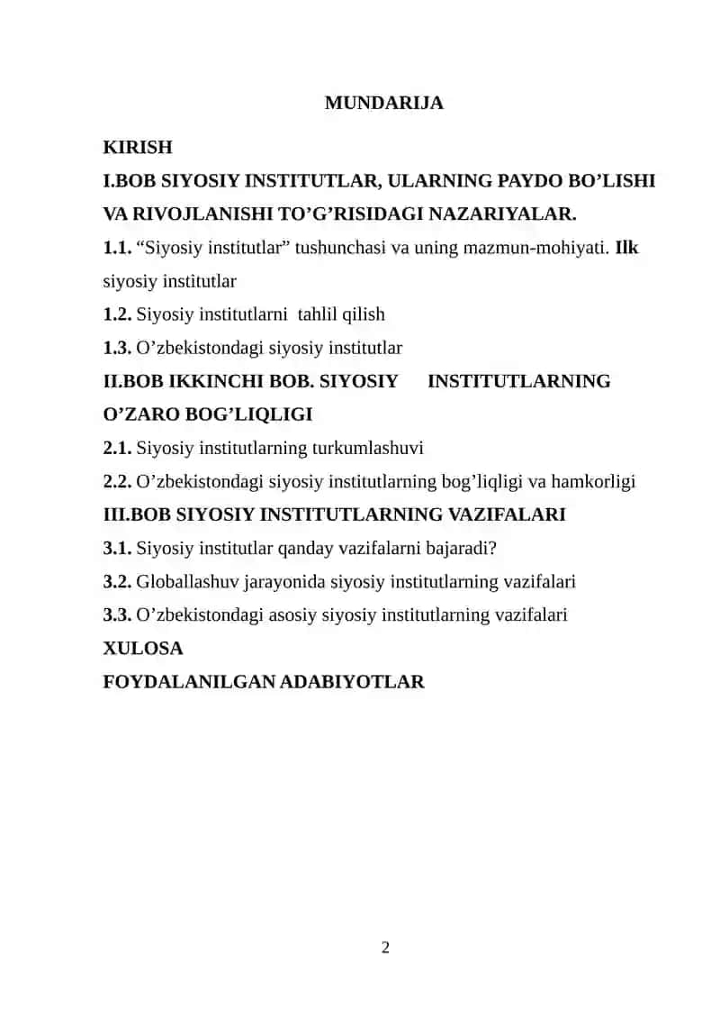 Siyosiy institutlarning turkumlashuvi hamda vazifalari 2