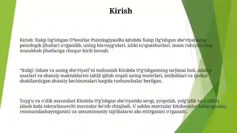 Xulqi Og’Ishgan O’Smirlar Psixologiyasi 2