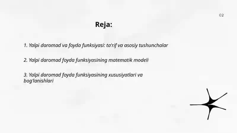 Yalpi daromad foyda funksiyalari 2