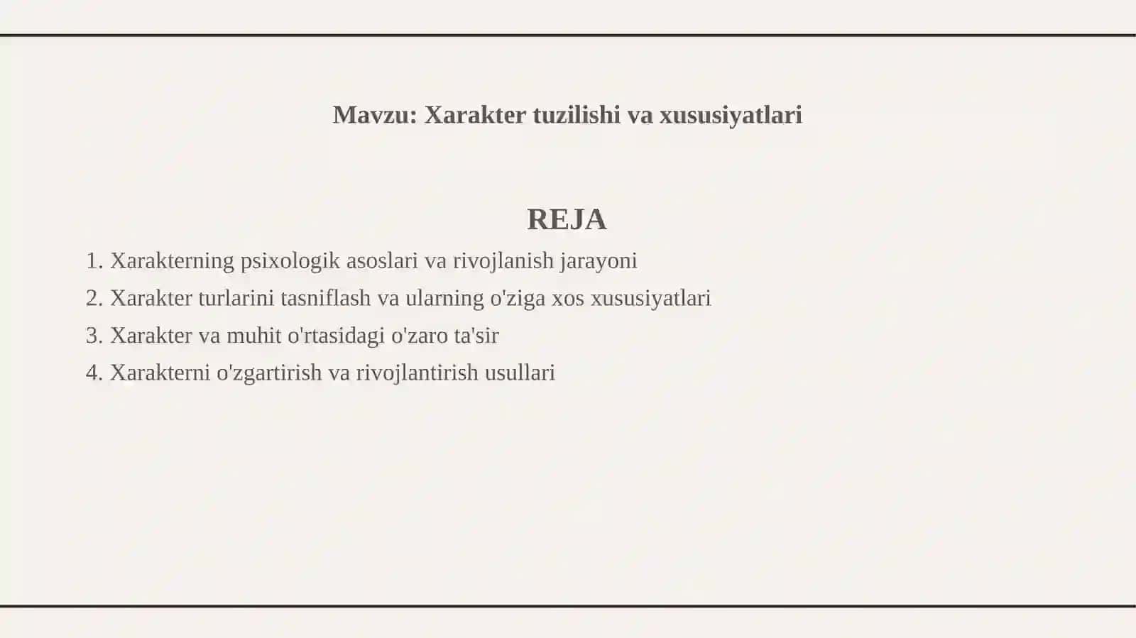 Xarakter tuzilishi va xususiyatlari 2
