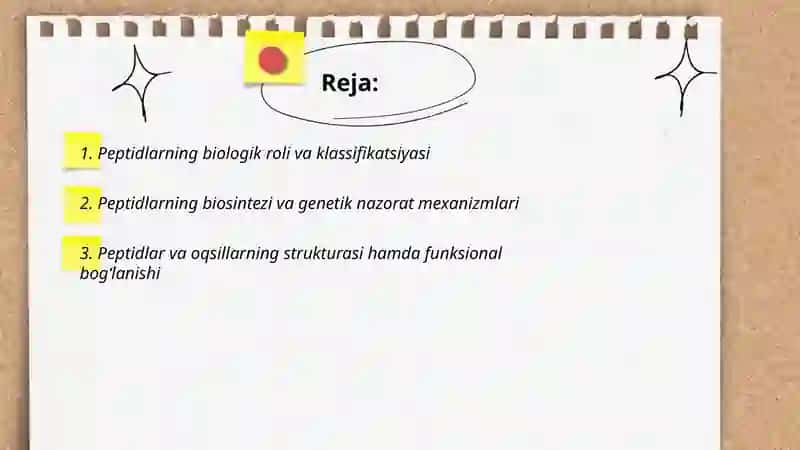 Peptidlarning biologik roli 2