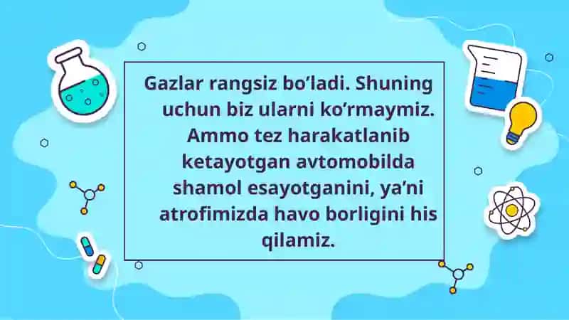 6-sinf Tabiiy fanlar:GAZLAR 2