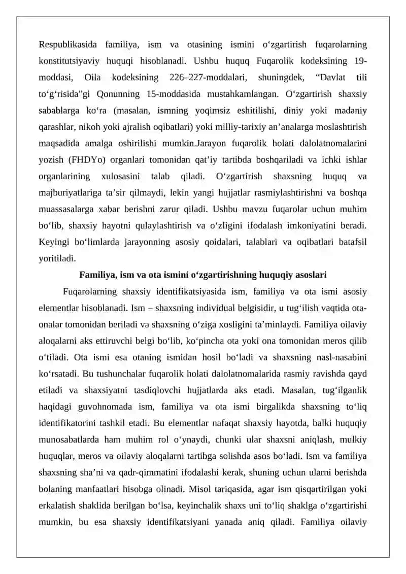 Familiya, ism va ota ismini o‘zgartirish 2