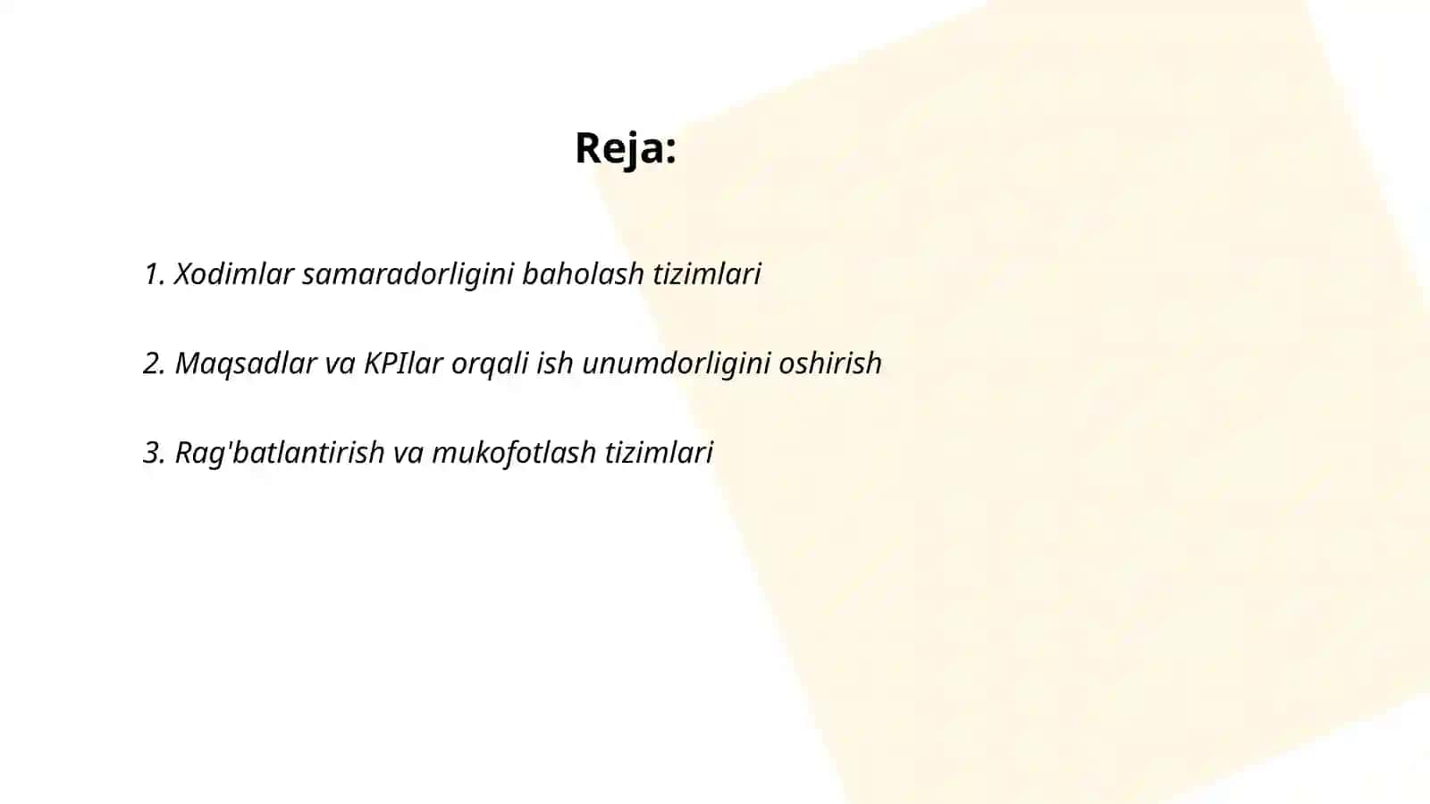 Xodimlarni boshqarish samaradorligi 2