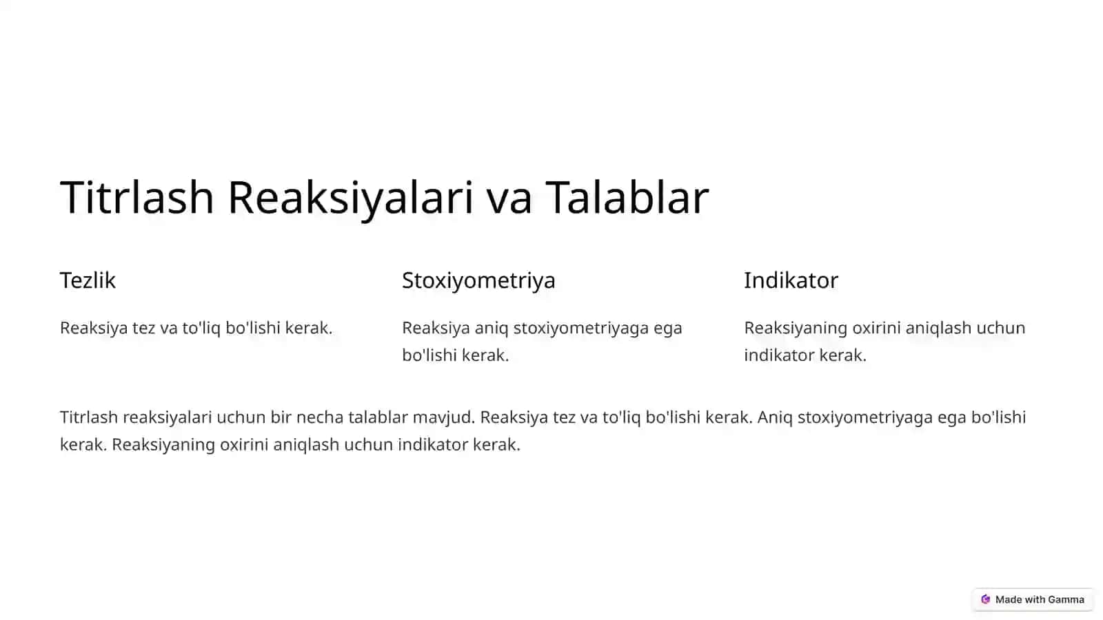 Titrlash, Turlari va Neytrallash 2