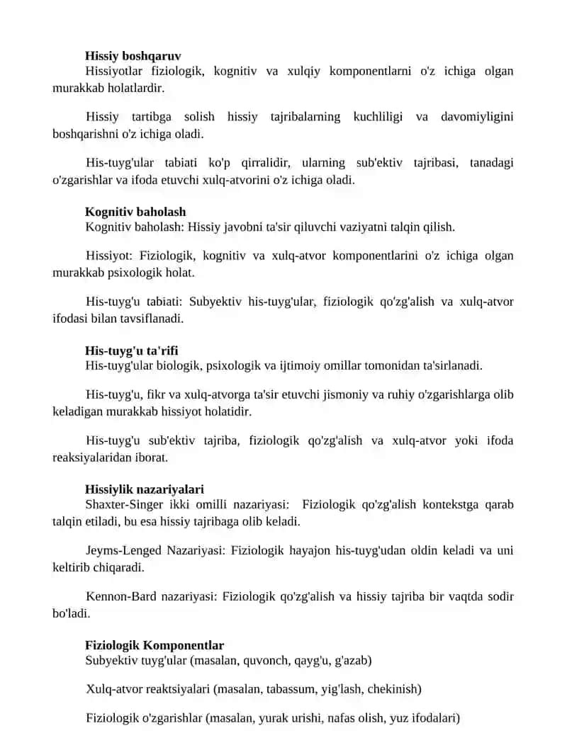 Emotsiya VA uning tabiyatini yoritish 2