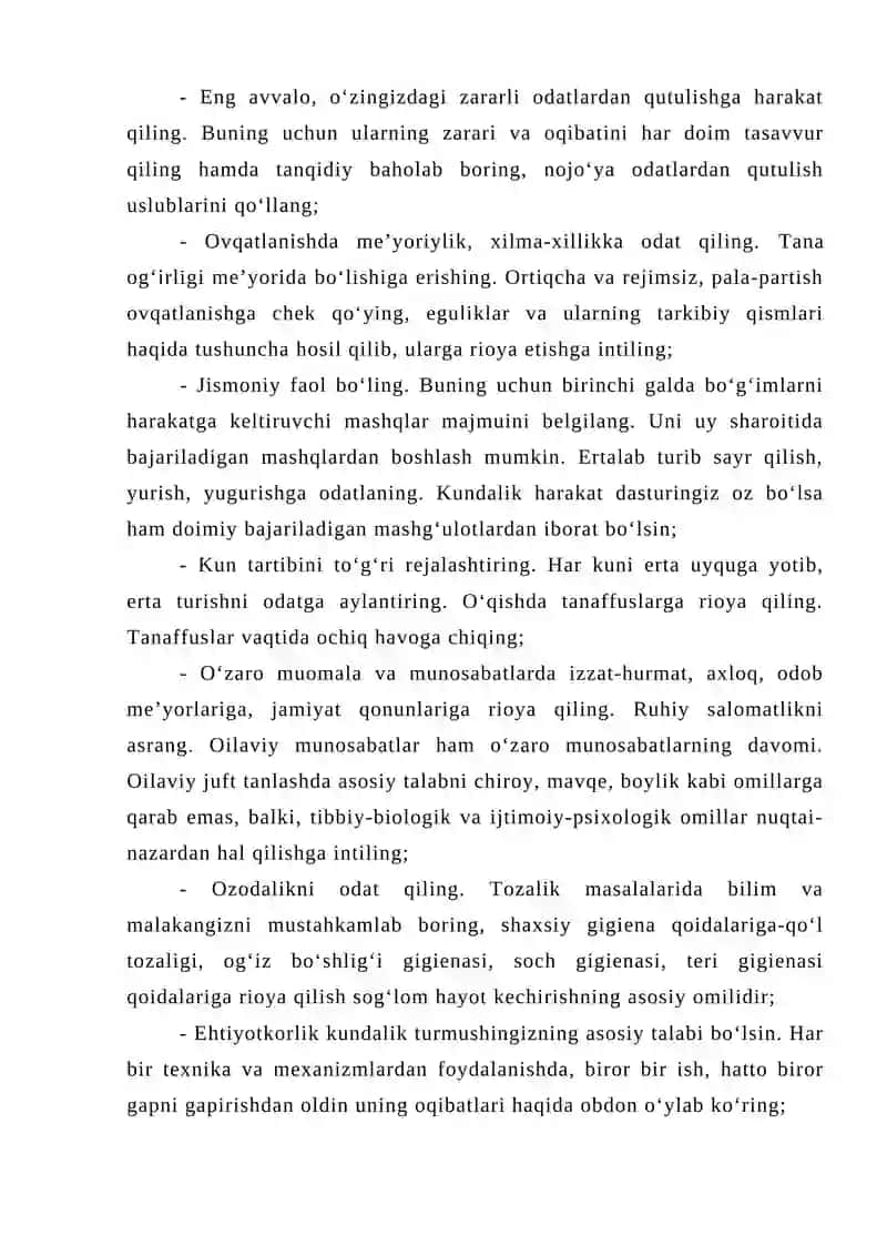 Sog‘lom turmush tarzi va uni tashkil yetuvchi tarkibiy qismlari 2