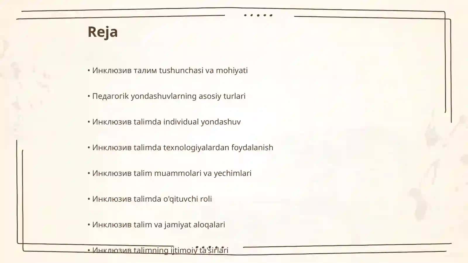 Инклюзив талимнинг педагогик йондашувлари 2