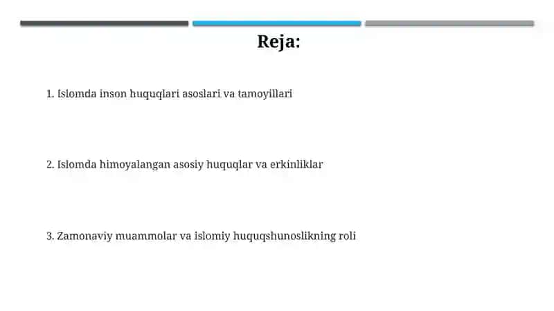 Islomda inson huquqlari 2