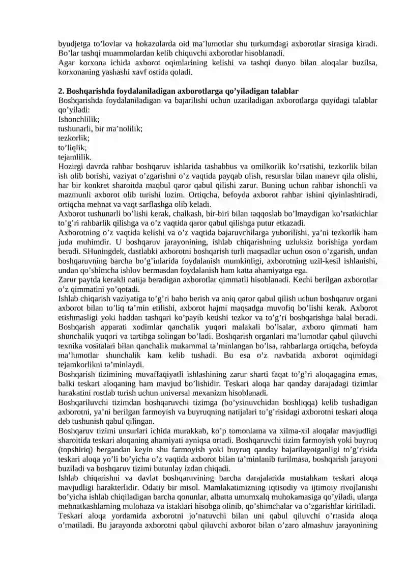 BOSHQARISHDA AXBOROT VA KOMMUNIKATSIYA 2