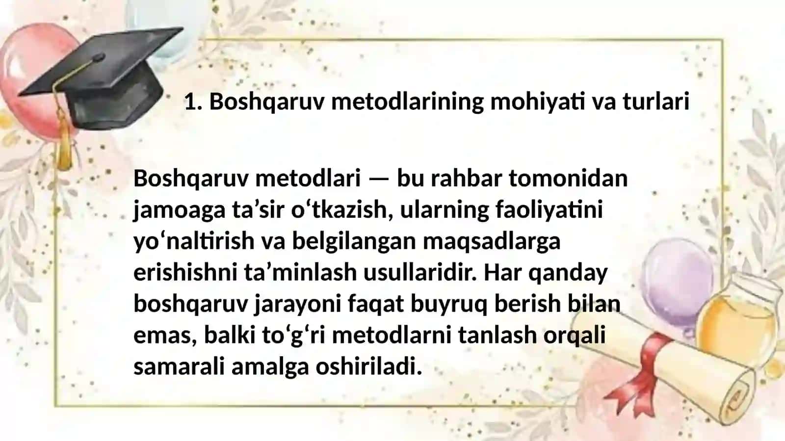 Boshqaruv metodlari 2