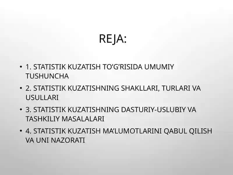 Statistika kuzatish dasturini ishlab chiqish 2