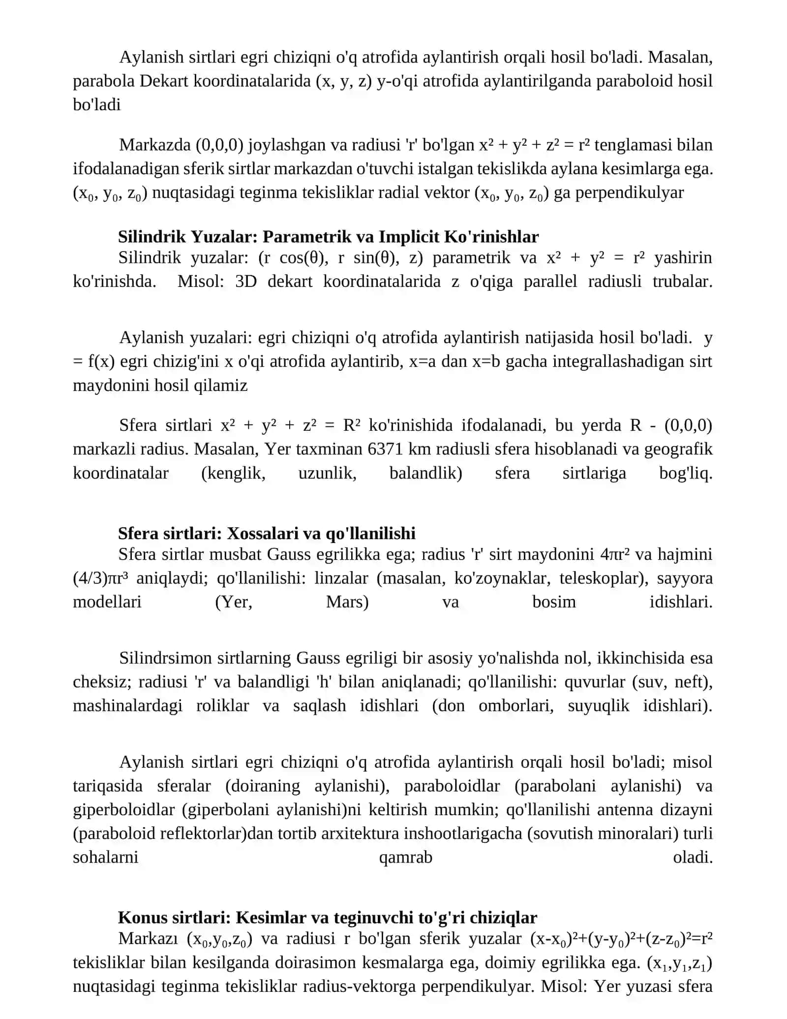 Ikkinchi tartibli sirtlar 2