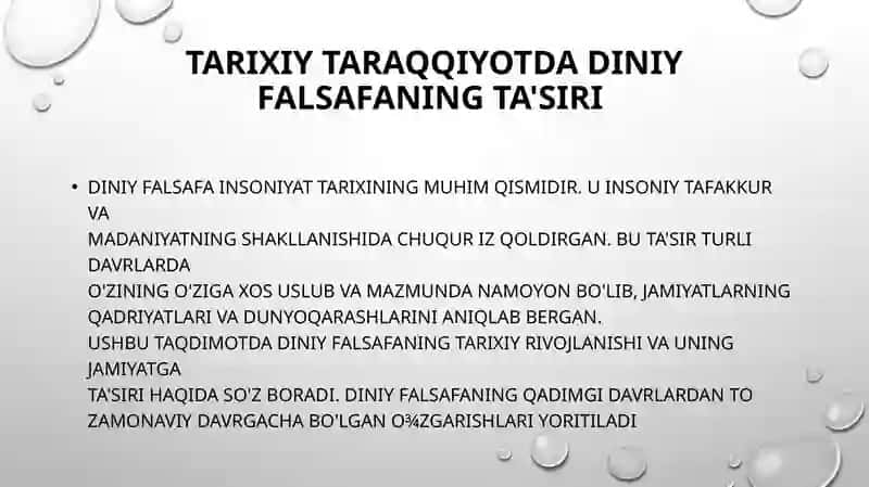 Tarixiy Taraqqiyotda DiniyFalsafaning Ta'siri 2