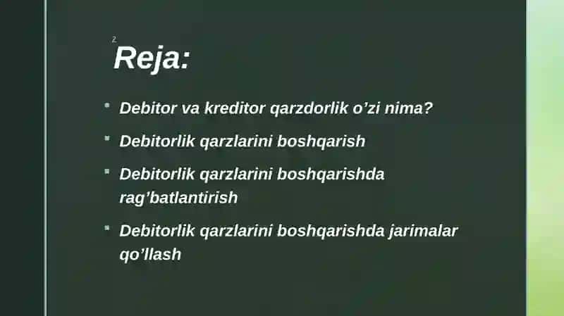 Debitorvakreditorqarzdorlik 2