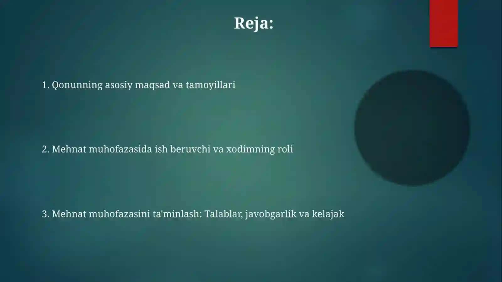 Mehnatni muhofaza qilish to'g'risidagi qonun 2