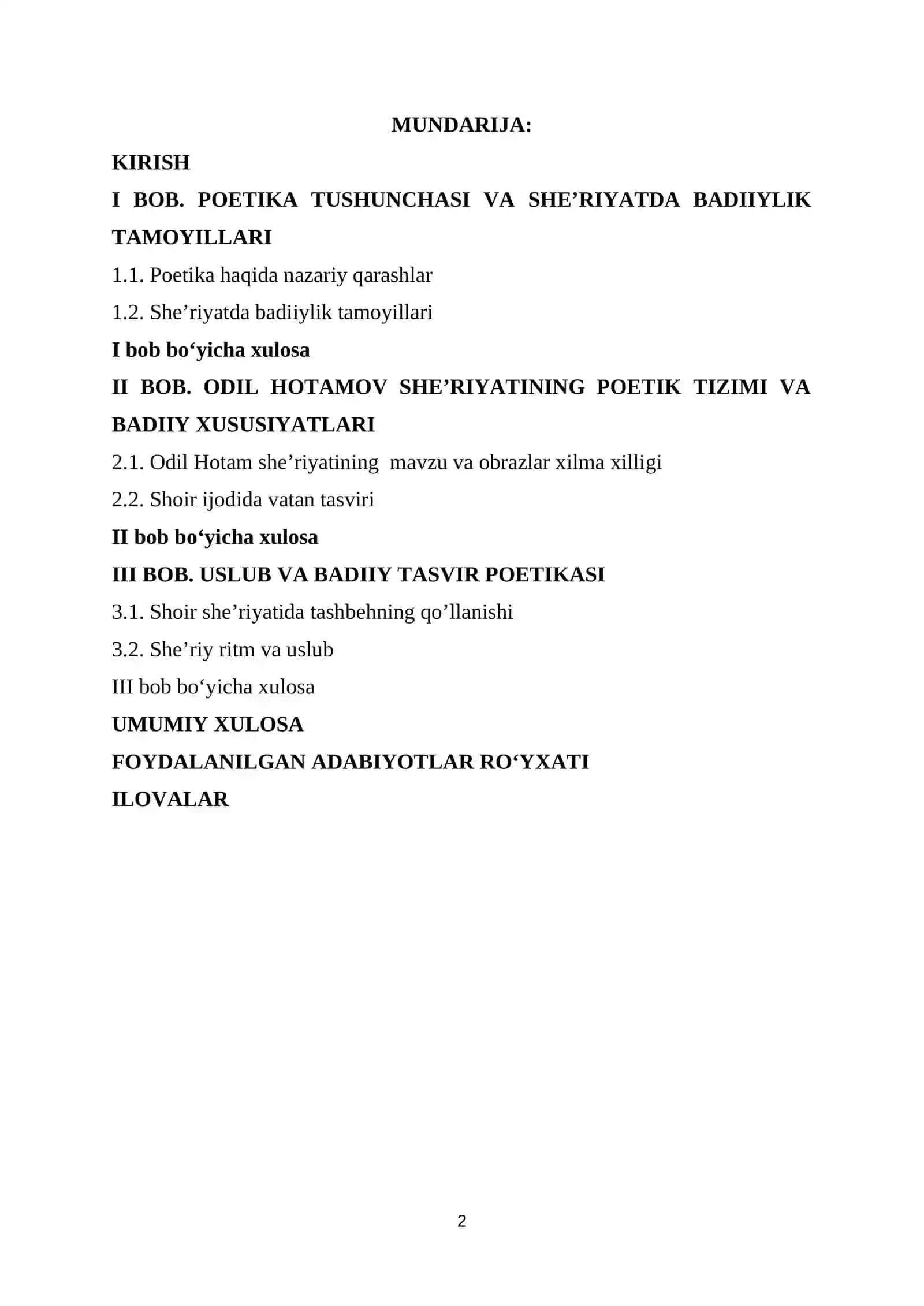 ODIL HOTAM ASARLARI POETIKASI 2