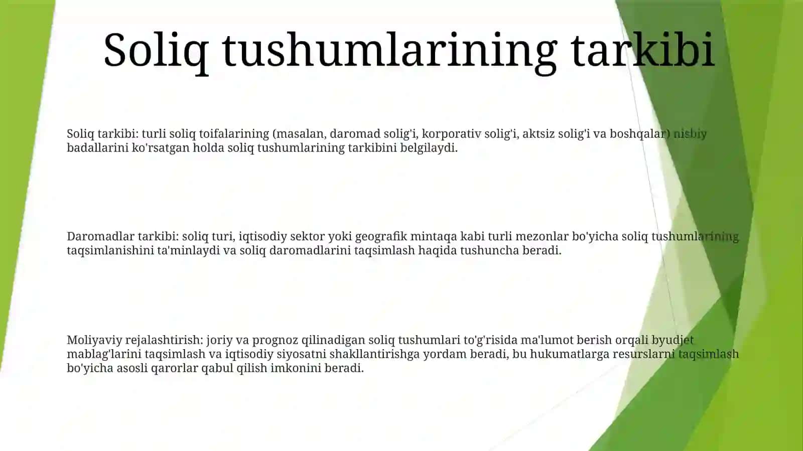 Byudjetning SoliqliDaromadlariTarkibi 2