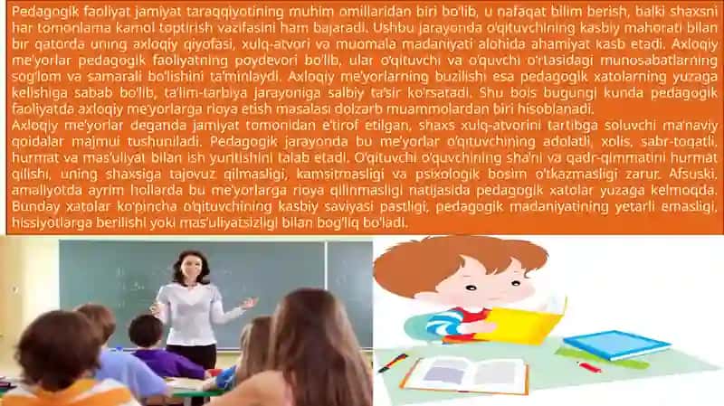 Axloqiy meyorlarni buzish natijasidagi pedagogik xatolar 2