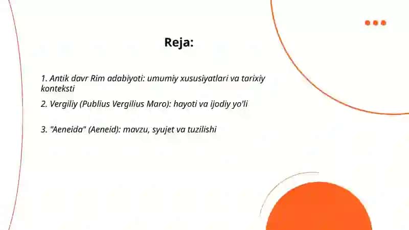 Antik davr Rim adabiyoti. Vergiliy. Terensiy 2