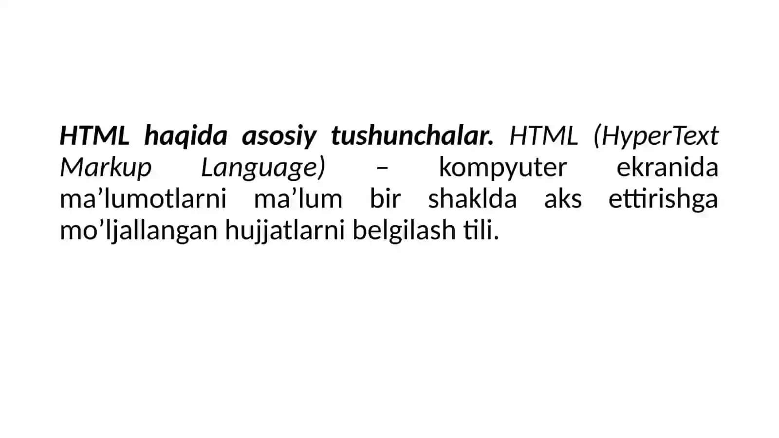 Gipermatnlibelgilashtili(HTML).HTMLda formalar,ro‘yxatlarvajadvallar 2