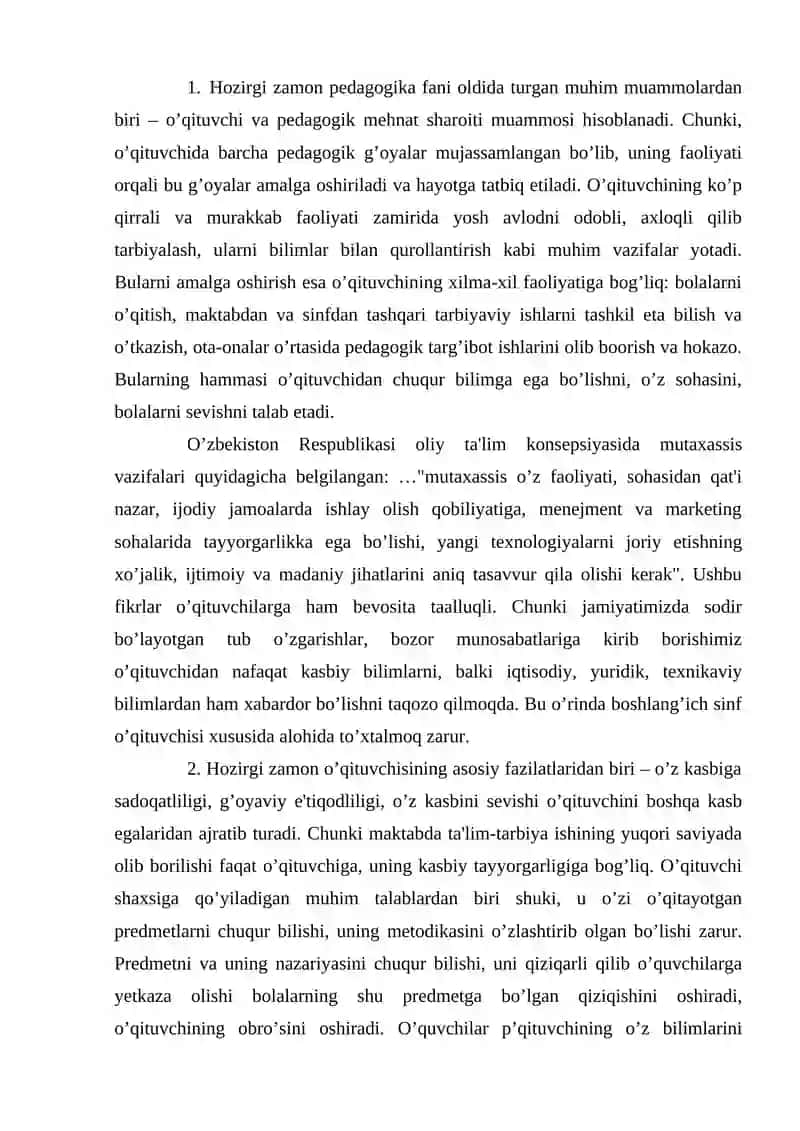 Zamonaviy maktab o’qituvchisining vazifalari 2