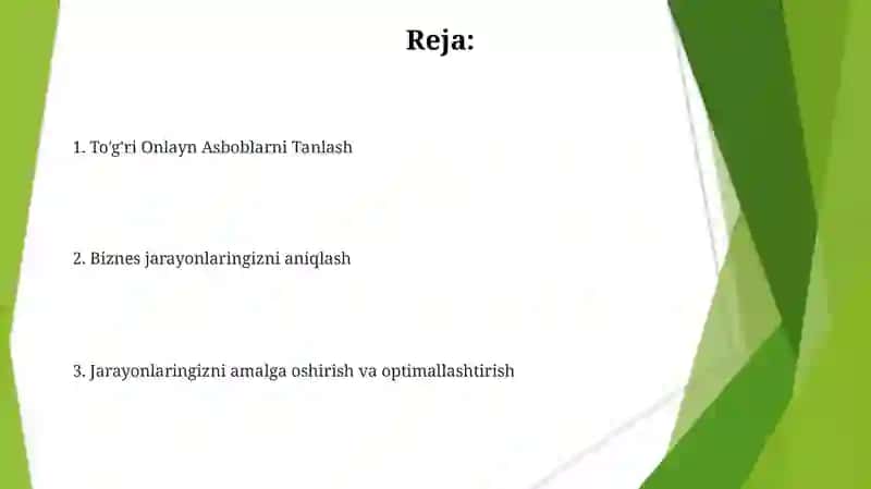 Jarayonlarni Tashkil Etish 2