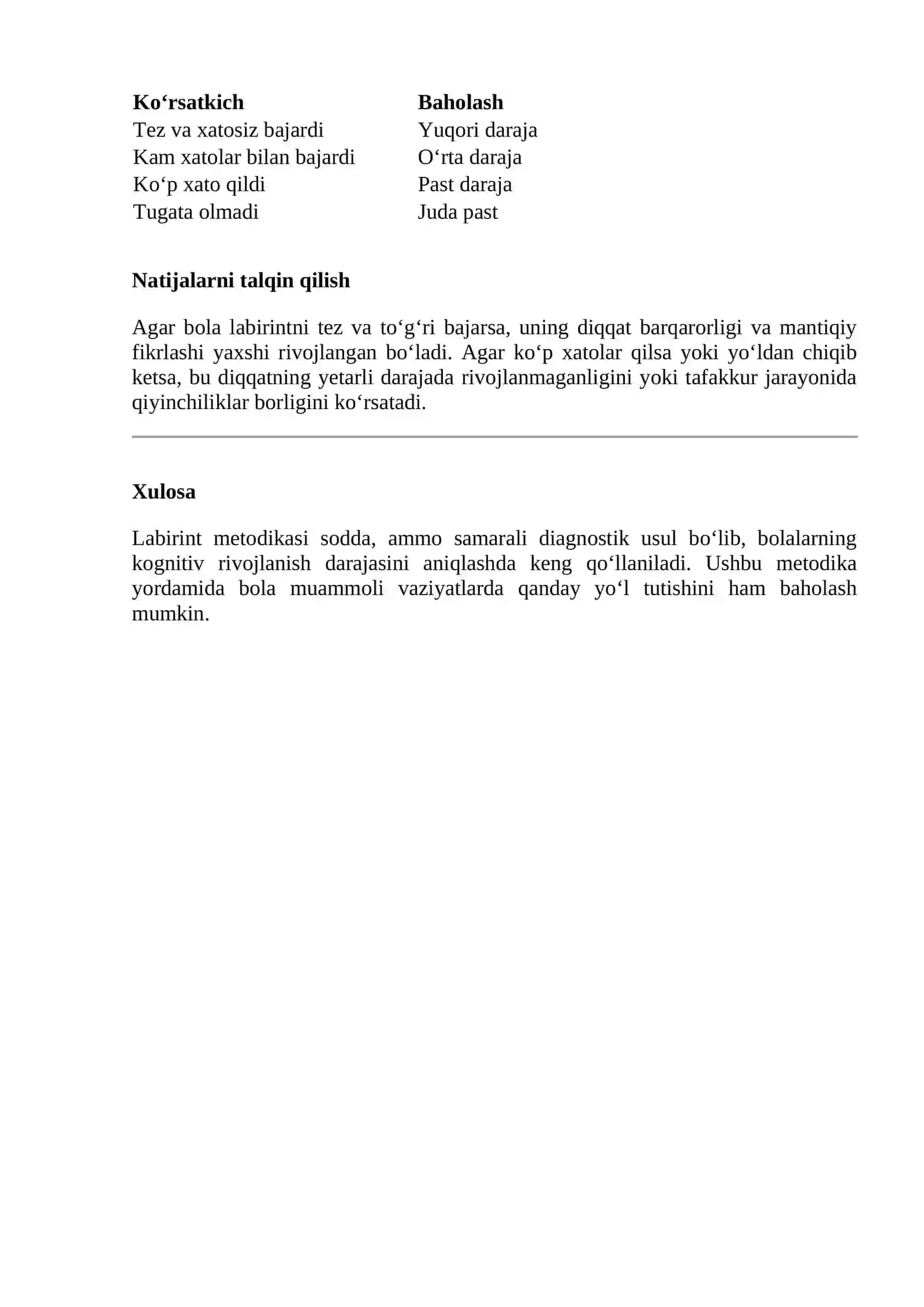 LABIRINTDAN CHIQISH YO‘LINI TOP METODIKASI 2