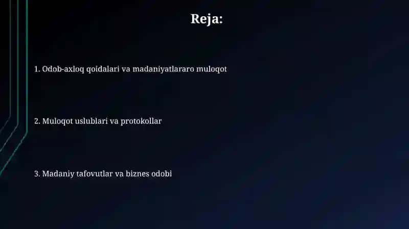 Etiket va muomilaviy madaniyat 2