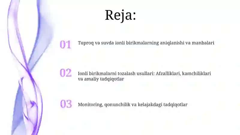 Tuproq va suvning ifloslanishida ion boğlanishli birikmalarni aniqlash 2