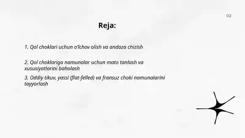 Qol choklariga namunalar tayyorlash 2