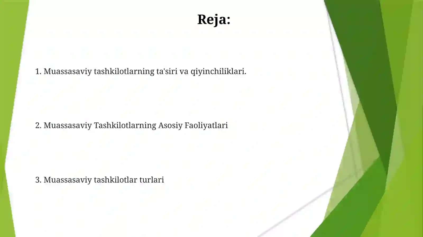 Institutsional muassasalar va ularning faoliyati 2