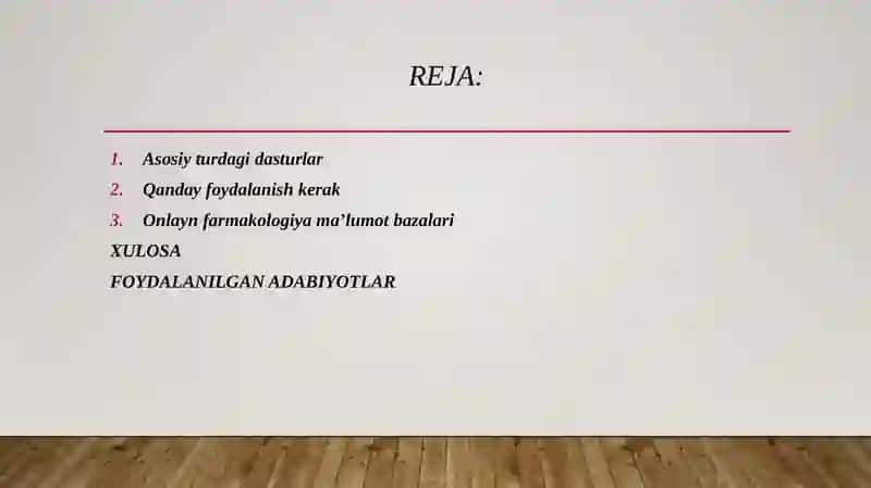Internet tarmog‘ida farmakologiyaga oid dasturlar to‘g‘risida 2