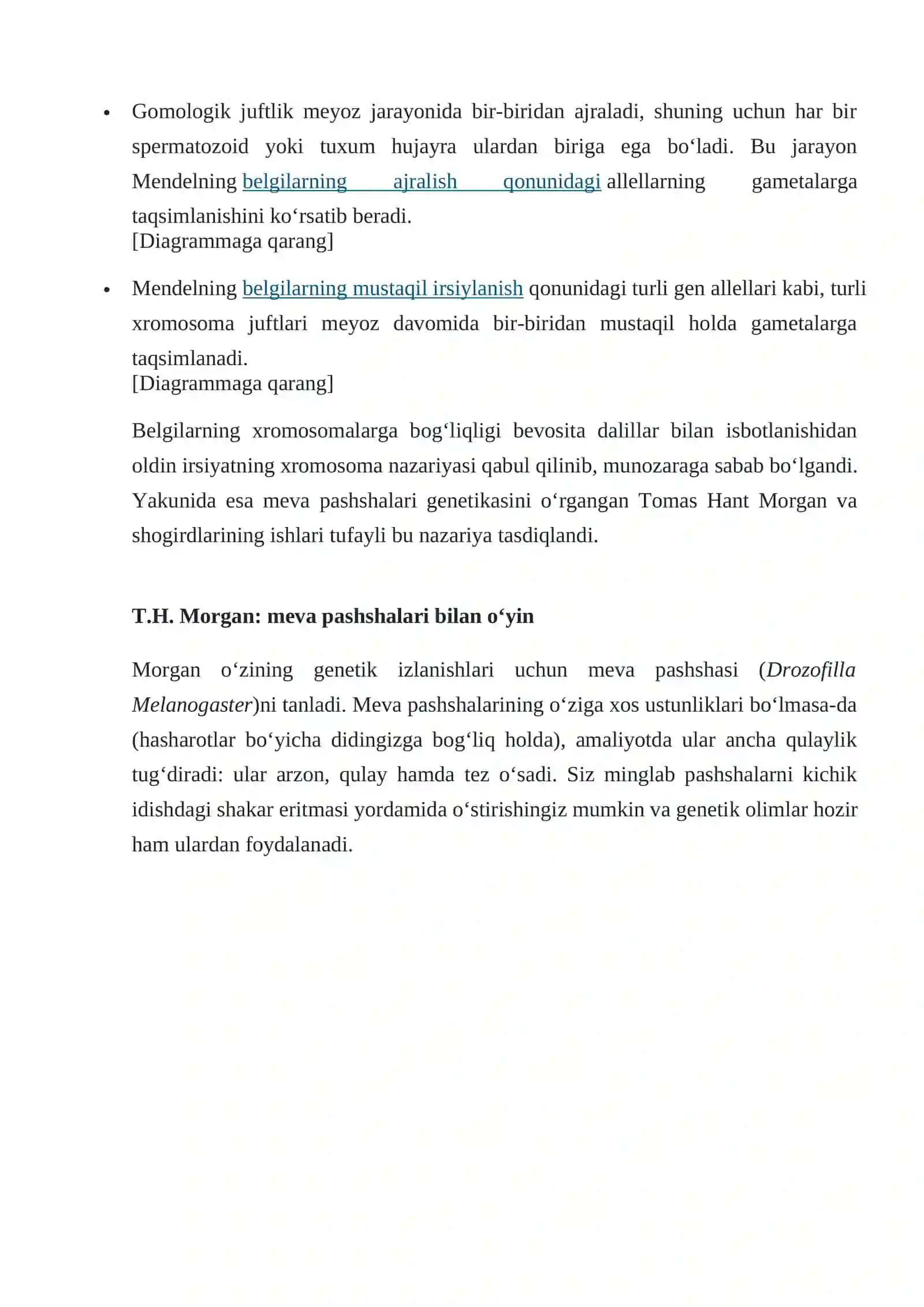 Irsiyatning xromosoma nazariyasi 2