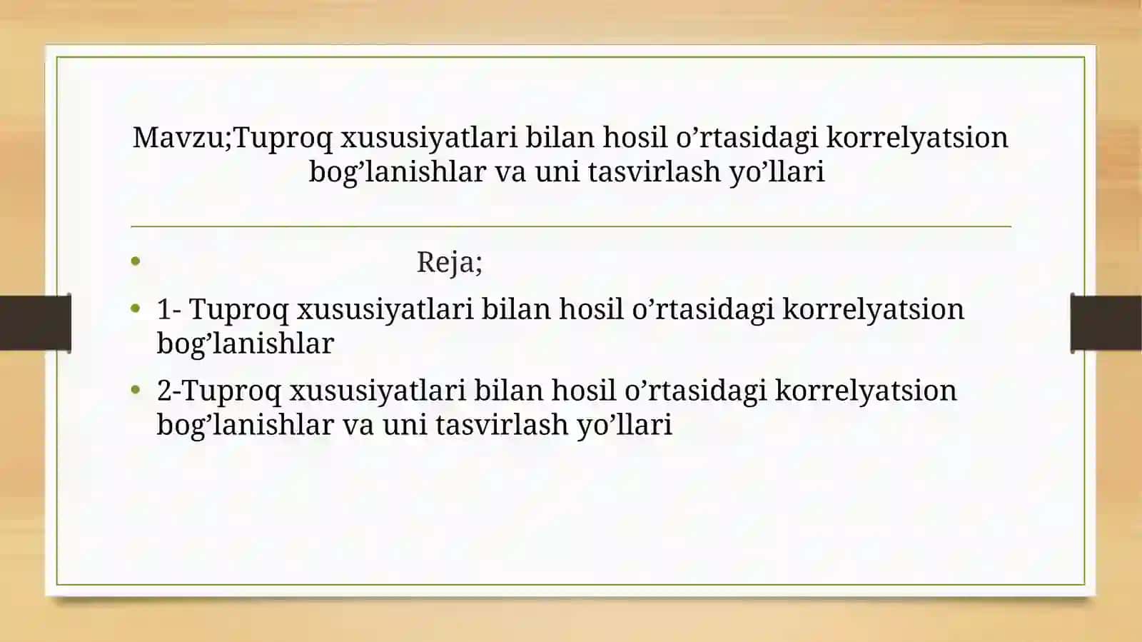 Behzodning Yer kasi Asoslari Fanidan Tayyorlagan Mustaqil Ishi 2