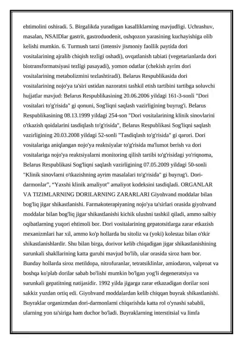 Dori Vositalarining Homilaga Tasiri 2