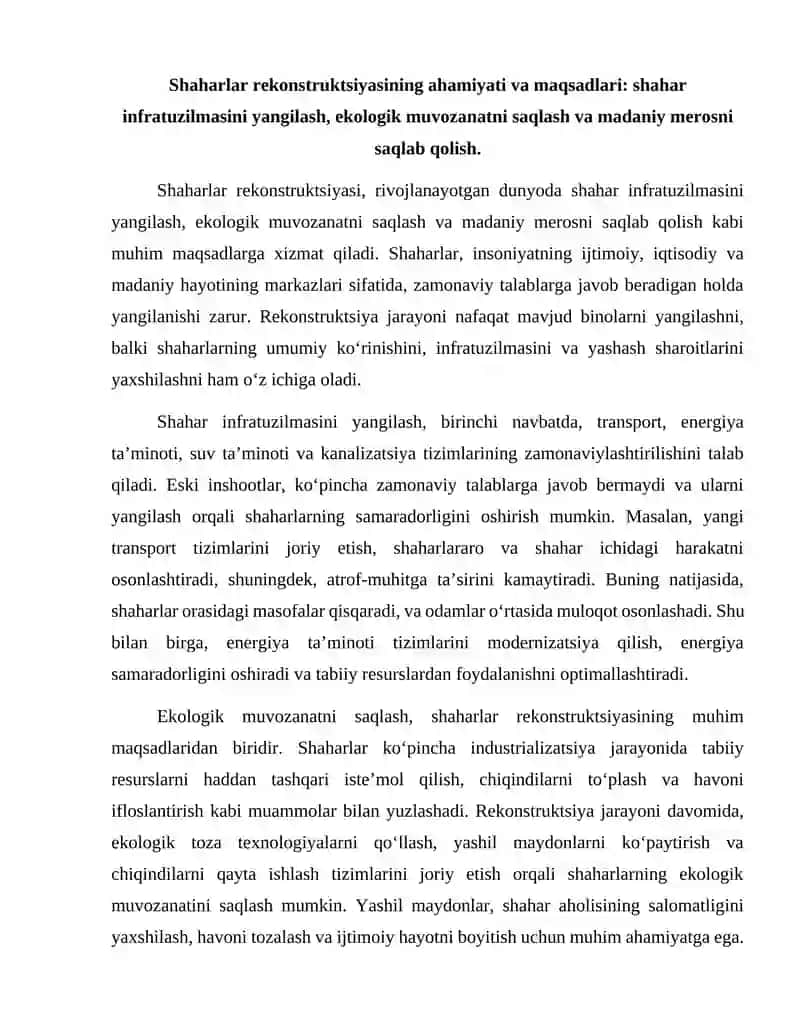 Shaharlar rekonstruktsiyasi 2