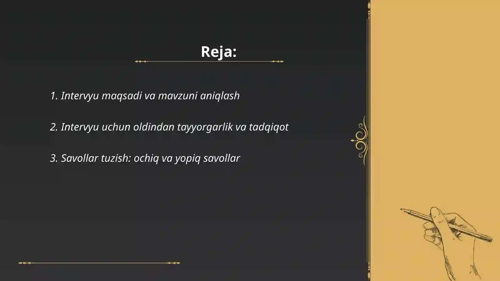 Intervyu olish va intervyu berish qoidalari 2