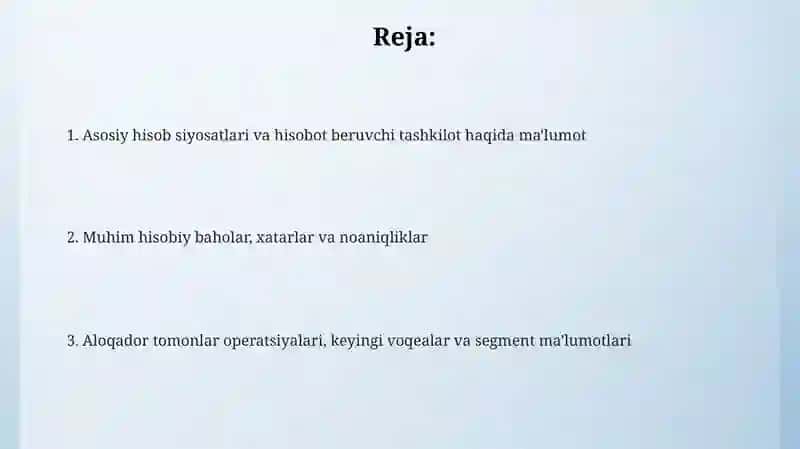 Moliyaviy hisobotga izohlar tayyorlash 2